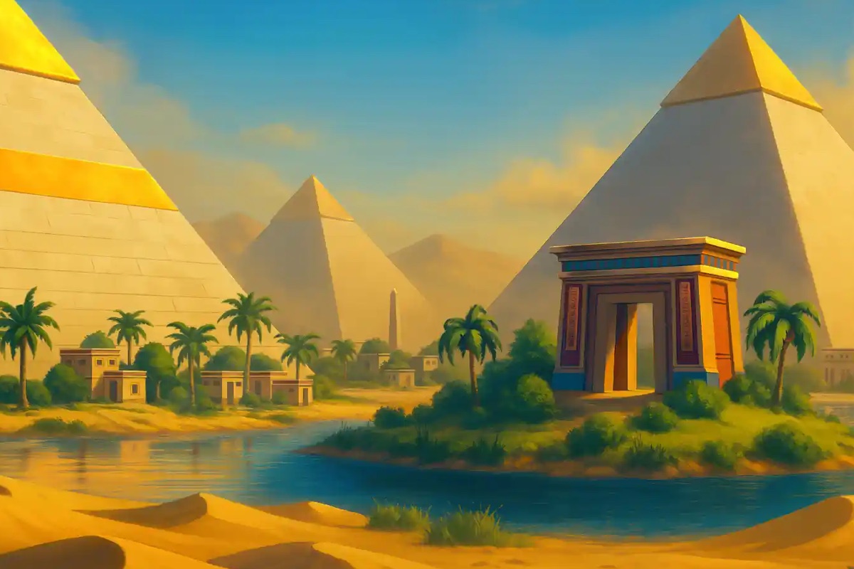 Слот Fortune Pharaoh: египетский храм на берегу Нила, барабаны 5 на 3